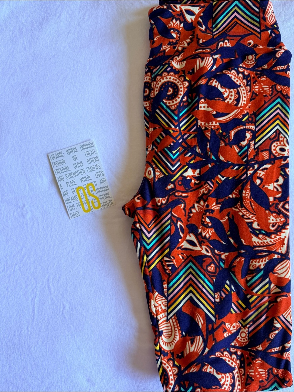 LuLaRoe Women's Patterned Leggings - Orange, Navy, Teal